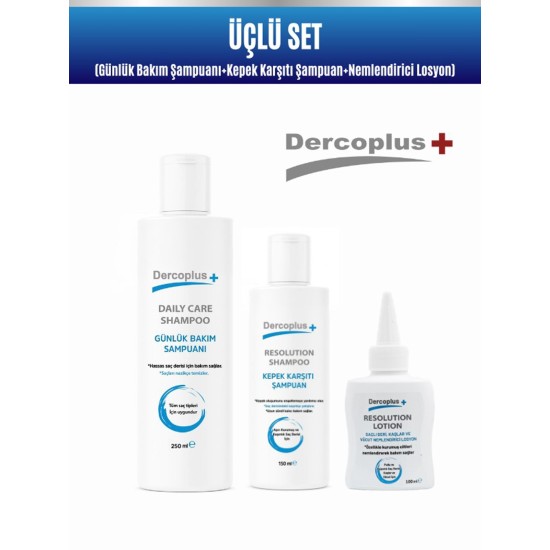 Dercoplus Kepek Karşıtı + Günlük Şampuan + Nemlendirici Losyon